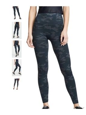 SPANX High-Waist Camo Leggings - Black and Gray